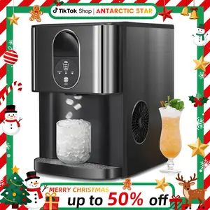 Antarctic Star Nugget Ice Maker,44 Lbs/24H,Countertop Ice Maker with Soft Chewable Ice,OneClick Operation,Make ice in 15mins,Auto-Cleaning, Self Dispensing ice Pellet ,Ice Full Indicator,Selfcleaning,For Home/Kitchen/Office/Party/Bar