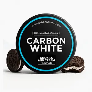Carbon White Charcoal Teeth Whitener Powder Cookies and Cream 30g Activated Coconut Charcoal Oral Whitening