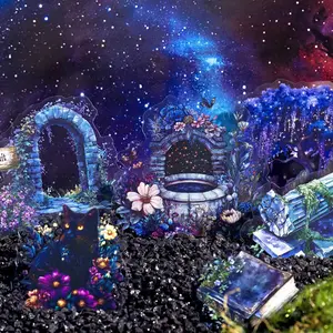 240 sheets/set, dream stickers, fairy tale forest theme, PET waterproof material, can be used to decorate notebooks, drinking glasses, cards.