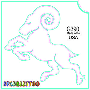 Ruby Red Paint G390-2 1.5 x 2.3 x 2.3 in. 2-Ply Ram Design Glitter Tattoo - Pack of 100