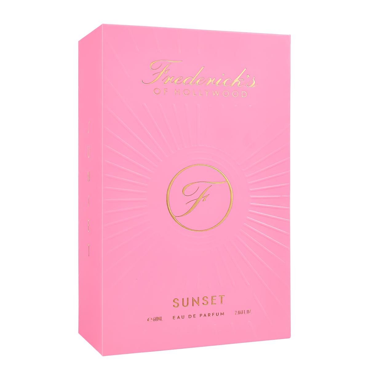 Frederick's of Hollywood Sunset Long-Lasting Floral Fruity EDP (60ml) - Radiant Playful Fragrance with Bergamot, Raspberry, Lychee, Jasmine, Amber - Summer, Date Day Perfume