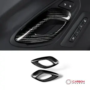 2016-2024 Camaro Real Carbon Fiber Interior Door Handle Chrome Delete Cover