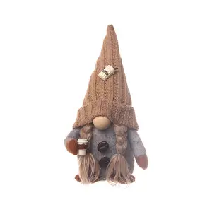 Knitted Couple Coffee Gnome Cute Art Crafts Party Decoration