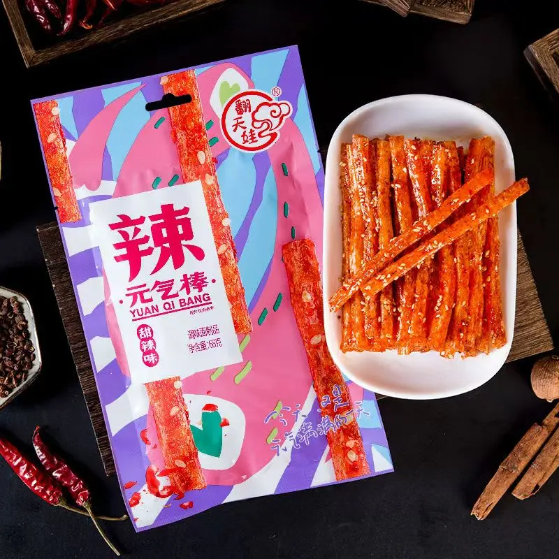MALA Casual Snacks Chinese Delicacies Spicy Strips One Pack Yuan Qi Bang Sweet Spicy Flavor