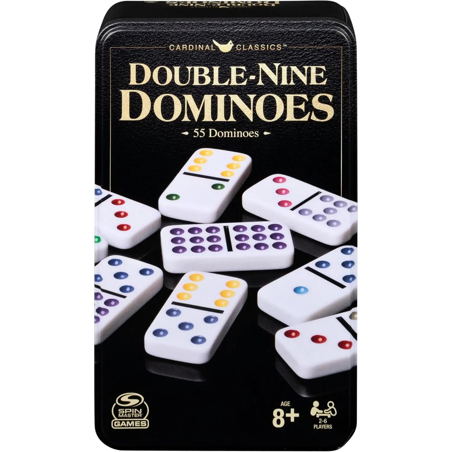 Spin Master Games Double 9 Dominoes Set in Storage Tin Classic Tile Game