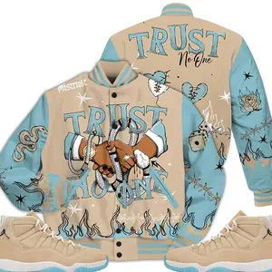 11 H-Town Varsity Jacket, Retro H Town 11s Outfits Shirt, Tattoo Trust No One Unisex T-Shirts To Match Sneakers, Streetwear Style Urban