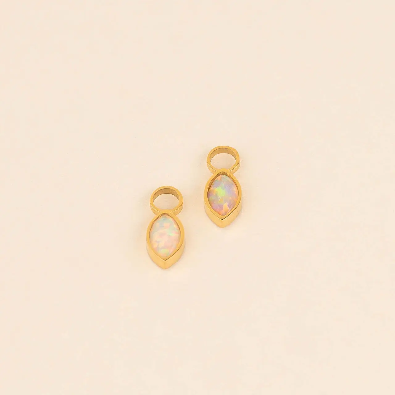 October Birthstone Huggie Hoop Charms