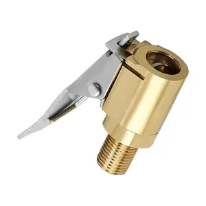 DABATR Tire Air Chuck with Clip Adapter, Brass Locking Tire Inflator Hose Adapter, Car Tire Inflator Nozzle Connector for Vehicle, Automotive Tire Inflator