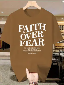 Men's Casual Slim-Fitting Short Sleeve Letter Print T-Shirt, Breathable Summer Single Piece Tee, Trendy Graphic Top for Daily Wear