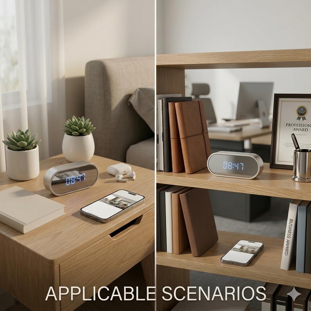 Camera with smart digital clock and dual-band WiFi (5 GHz and 2.4 GHz) | Home security system and real-time monitoring