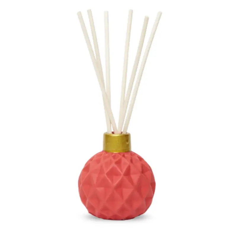 Natural Reed Diffuser with Red Diamond Ornament Design