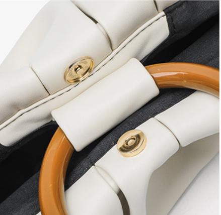 Women's Mini Ruched Evening Tote Bag, Faux Leather/Metallic Crocodile Print Handbag with Wooden/Leather Handle, Multiple Colors Shoulder Clutch