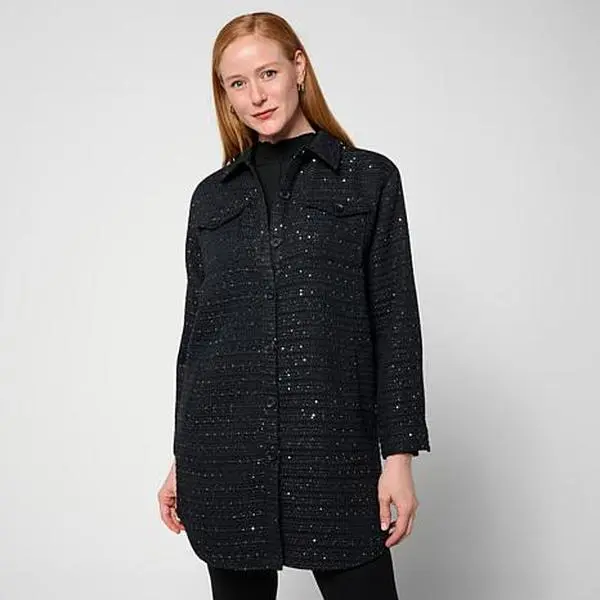 G by Giuliana Woven Boucle Mini Sequin Jacket G by Giuliana Woven Boucle Mini Sequin Jacket