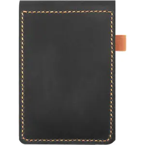 Real  Notepad Cover For Mini Pocket Notebook 3" X 5", Leather Cover For Rite In The Rain Top-Spiral Notebook,Customized  (Black)
