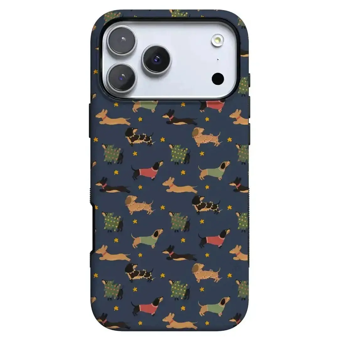 Casely iPhone 17 Pro Case | Dashing Doxies | Dachshund Dog | Bold Protective Design | Compatible with MagSafe
