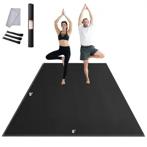 VEVOR Exercise Mat,  Non Slip High Density Premium Yoga Mat, Exercise Yoga Mat for Men & Women, Fitness & Exercise Mat with Bag & Carry Strap, for All Types of Home Yoga, Pilate & Floor Workout (9x6ft)