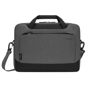 Targus 14" Cypress Slim Briefcase - Gray, EcoSmart, Polyester-Nylon Material, Single Comp., Adjustable Shoulder Strap for Work Travel