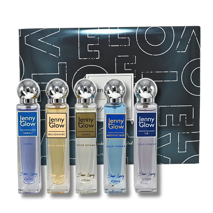 Jenny Glow Eau de Parfum Gift Set, 5-Piece Fragrance Collection for Men & Women, Long-Lasting Scents, 1.0 oz Each, Fragrance Set, Perfume Gift Set
