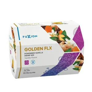 Fuxion Golden Flx Tea Curcuma Powdered Vanilla Drink Mix Vanilla Flavor 5oz 50g 28 Sticks for Beverage Enhancement