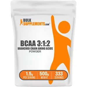 BulkSupplements - BCAA 3:1:2 Branched Chain Amino Acids Powder - Muscle Recovery - Liver Health - 100g-1kg - 1.5g per Serving
