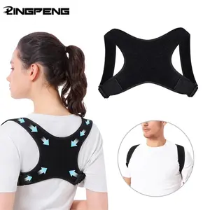 Back Support Brace with Velcro, Adjustable Back Brace, Work Back Brace, Comfortable Posture Corrector for Upper Back Pain Relief & Posture Support, Back Posture Strap, Universal Fit for Daily Wear