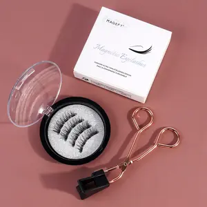 Magnetic Suction False Eyelash Curler Tool, Eyelash Curler Set, 1 Pair Reusable Natural Look Eyelash Extensions, Eye Makeup Product for Women & Girls, Cosmetic, Curling Lashes