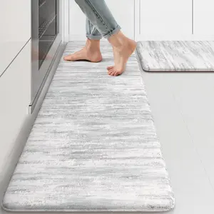 Anti Fatigue Mats for, Farmhouse Rugs, Cushioned Mats, Standing Mat for Sink, Laundry, Office, Desk Multi-Grey 17"x47"+17"x29"