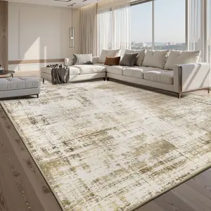FAMVAL Large Area Abstract Rugs Machine Washable Foldable Non-Slip Vintage Boho Soft Carpet for Living Room Bedroom Home Office Decor Brown Christmas gifts