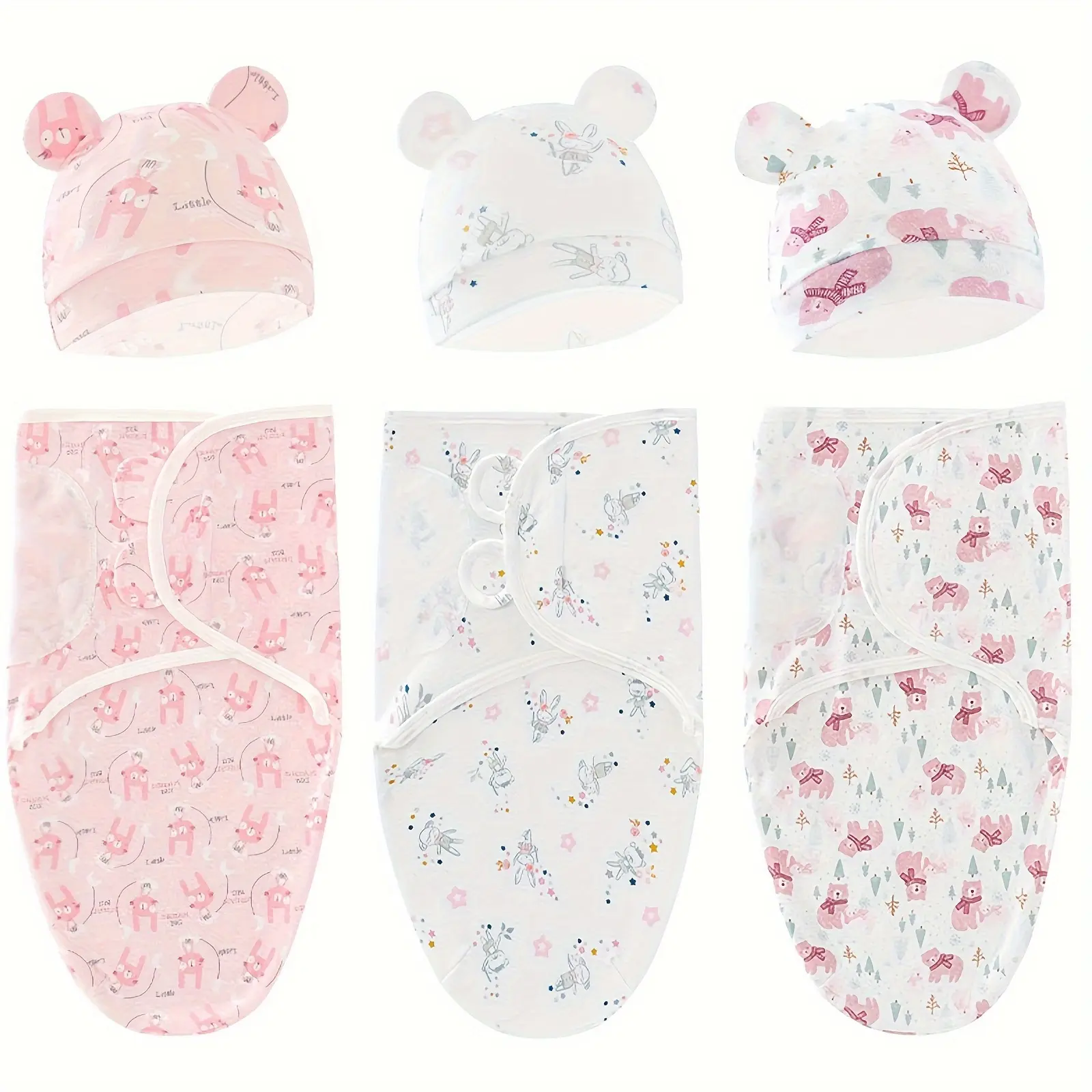 3-Pack Baby Swaddle Sacks - Newborn Ergonomic Swaddles Suitable for 0-3 Months, Breathable Bodysuit for &, for Bed or Travel, Diaper Change