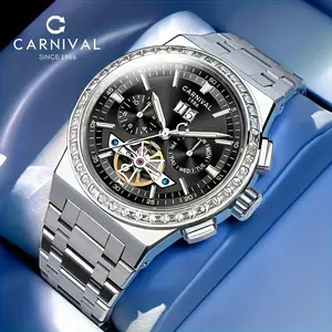 Men's Mechanical HE Key Diving Watch - Carnival Waterproof Multi-function Wristwatch - Holiday Gift