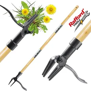 Weed Puller Tool, Stand Up Heavy Duty Root Removal Tool with 4-Claw Head & Long Handle, Garden Hand Weeding Tool, Durable Gardening Tools, Garden Supplies - Easily Remove Weeds Without Bending, Pulling,or Kneeling