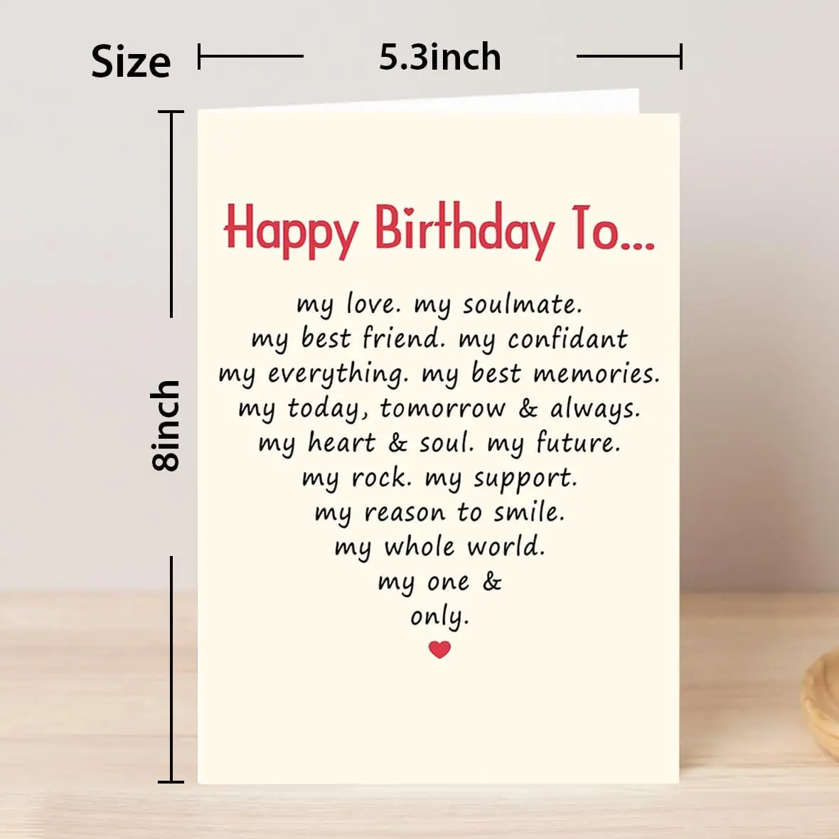 My Everything Birthday Card for Best Friend and Soulmate Custom Message DIY Greeting Card Set with Envelope and Note Diy Card Set