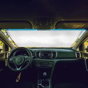 Two Retractable Sunshades, UV Resistant Car Cup Roller Blinds, Windshield Sunshades, Home and Office Curtains, and Windshields, Collapsible Window Sunshade