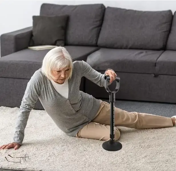 Adjustable Metal Standing Aid Support Bar - Portable Lift Assist Tool with 7 Levels Of Height Adjustability, Non-Slip Base, Firm Handle, Mobility Aid Equipment for Assisted Rising From Floor