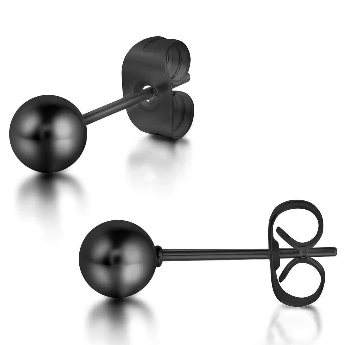 OIDEA Stud Earrings for Men & Women, Multi-Pair Stainless Steel Ball Bead Set for Stacking, Hypoallergenic 4mm & 5mm Classic Jewelry, Earring Stack
