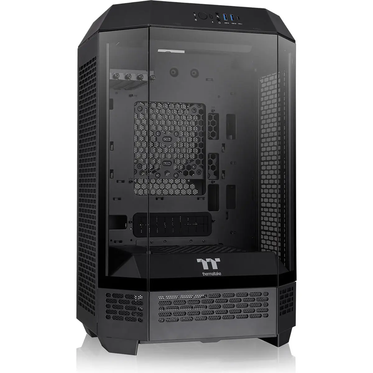 Thermaltake The Tower 300 Tempered Glass Micro-ATX Micro Tower Chassis, Black