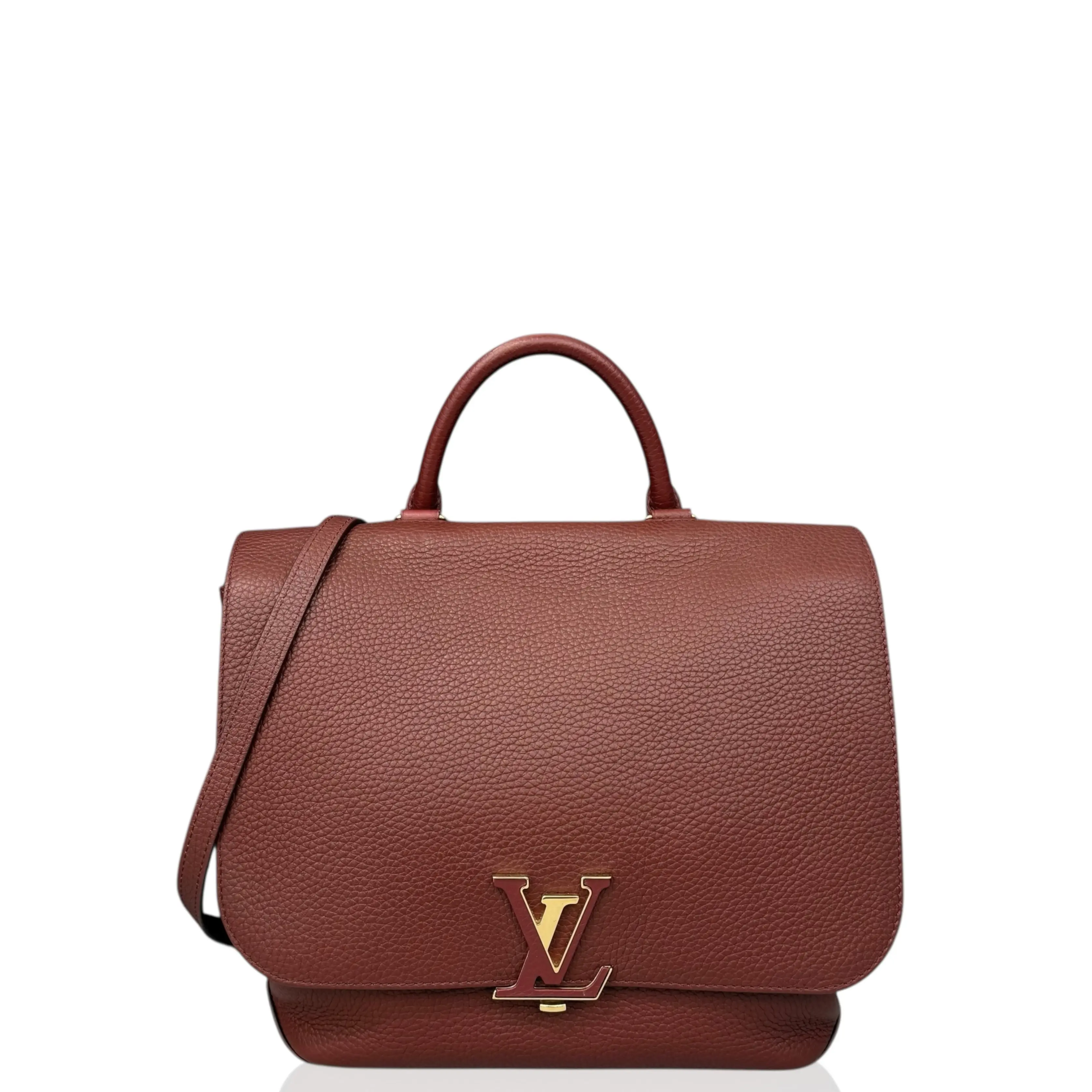 Pre-owned Louis Vuitton Leather Shoulder Bags Volta Two Way Bag Grained Calfskin Burgundy (qy012626c6)