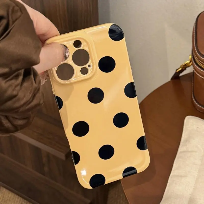 Polka Dot Pattern Phone Case, TPU Smartphone Casing, Smartphone, 1 Count Full Coverage Soft Film Phone Case, Protective Protector Phone Accessories Compatible with iPhone 16 15 Pro Max 13 14, Casing, Protection