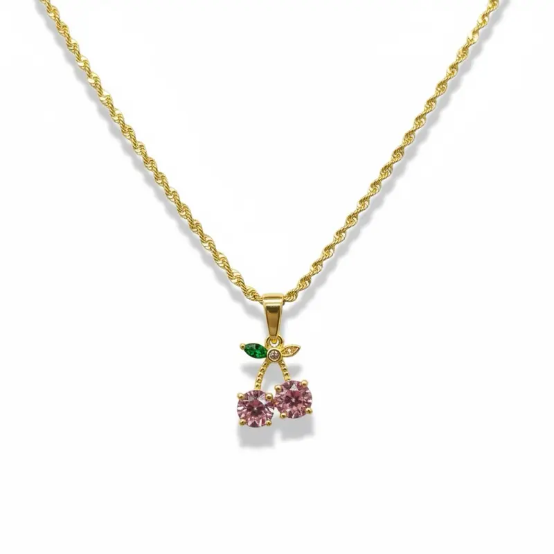 Cherry pink stone Necklace
