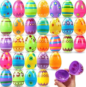 2026 Easter Gift 18PCS 3.15" Printed Easter Eggs, Empty Easter Eggs Fillable, Colorful Plastic Eggs Bulks for Easter Hunt, Party Favor, Basket Stuffers Filler, Classroom Prize Supplies