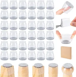 36Pcs Silicone Chair Leg Floor Protectors for Hardwood Floors & Tile Floors - Protective Covers with Felt Pads for Scratches and Noise Reduction