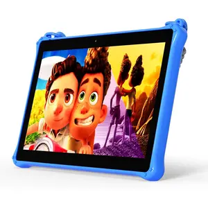 10 inch Kids Tablets Android, 64GB, Tablet with Lanyard, Quad-Core, HD IPS Display, WiFi, Dual Camera, Toddler Tablet for Kids, Blue