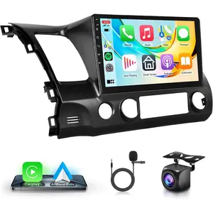 Rimoody Android 15 Car Radio Carplay for Honda Civic 2006-2011,  Car Stereo 10.1 Inch Touchscreen Android Auto Mirror Link GPS Navigation WiFi Bluetooth FM/RDS HiFi SWC AHD Backup Camera