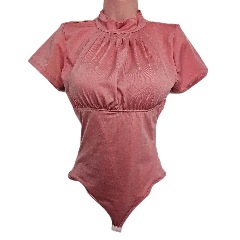 Women's Basic Seamless High Neck Tummy Control Powernet Bodysuit - Fitted, Tapeless, Body-Hugging, Contoured, Minimizing Thong Compression Shapewear for Casual Everyday Minimalist Fashion, Fitted Shapewear Bodysuit, Tapeless Shapewear Bodysuit