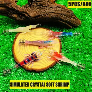 Professional Shrimp Box Packaging Realistic Soft Shrimp Clip Set, Fishing Squid Hooks, Sea Fishing Lures, Night Glow Simulation Shrimp Kit