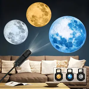 USB Moon Projection Lamp - 360° Flexible Gooseneck LED Starry Light, Colored Decorative Lights, Plug-and-Play Romantic Bedroom Decor Galaxy Projector