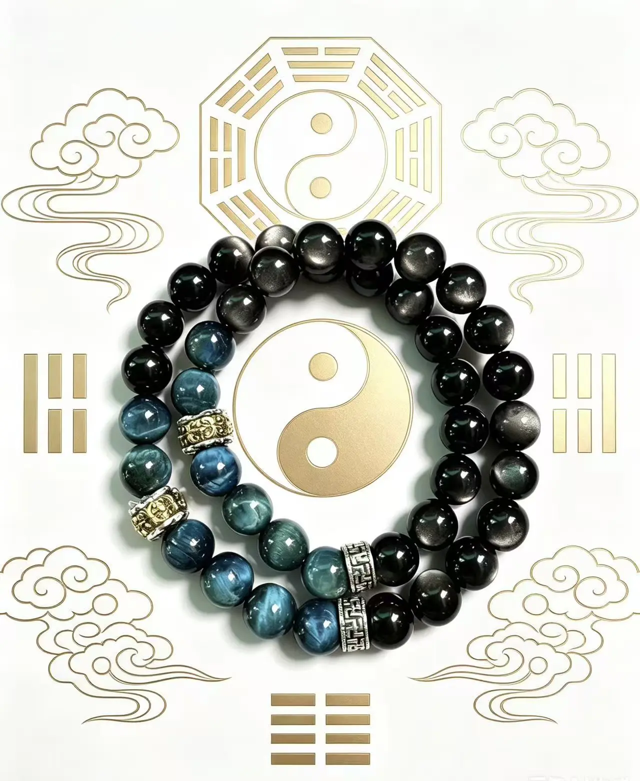 Inky Blue Lucky Beaded Bracelet