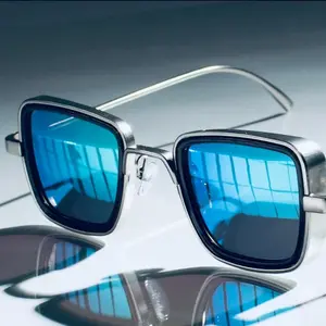 Ocean Blue Mirror Retro Square Sunglass for Men & Women