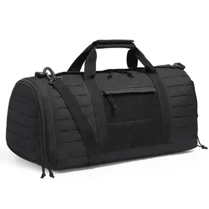 【fathersdaygift】VEVOR Tactical Duffle Bag45L Gym Bag Duffle with Molle Design and Shoe CompartmentMilitary Travel Bag for Men and WomenTactical Gear Bag for OvernightSportsFitnessClothingTravelBlack