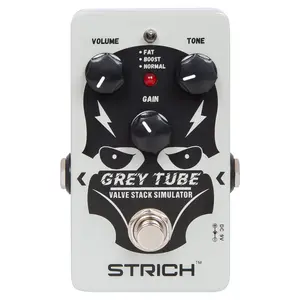 STRICH GREY TUBE Distortion Guitar Pedal, Distortion 3 Modes Fat, Boost, Normal Classic Crunch 80s Metal/Nu Metal for Electric Guitar True Bypass